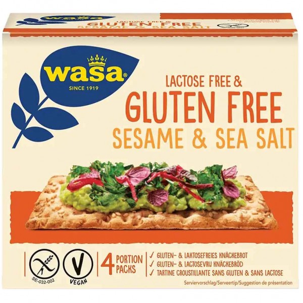 Wasa Knäckebrot Sesame &amp; Sea Salt Laktose-Glutenfrei 240g MHD:31.3.25
