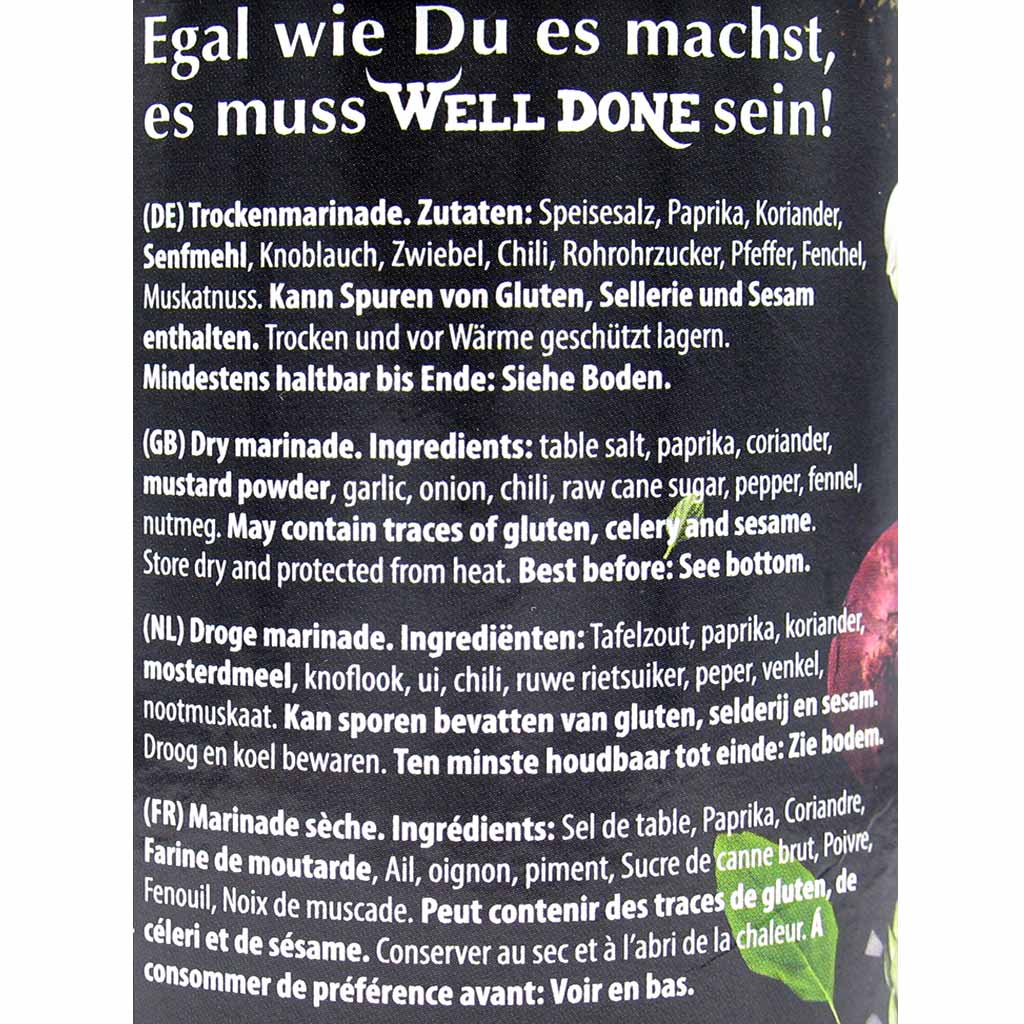 Well Done BBQ Rub Trockenmarinade Texas Style 200g